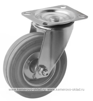 Поворотное колесо с серой резиной SC 80 f new