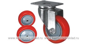 Колесо поворотное с площадкой Lema CF2-TPU-100-75-6