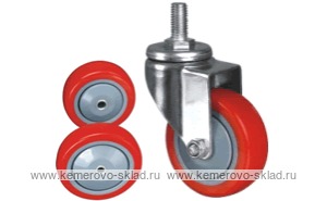 Колесо поворотное с болтом Lema CF3-TPU-100-75-6