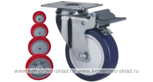 Колесо поворотное с площадкой Lema EG2-PU-100-105-B7